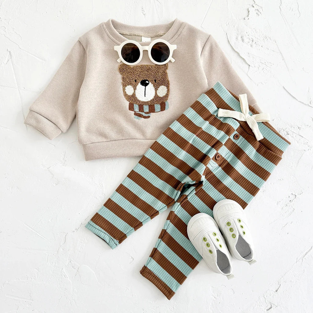 Fuzzy Bear Top Pants Set