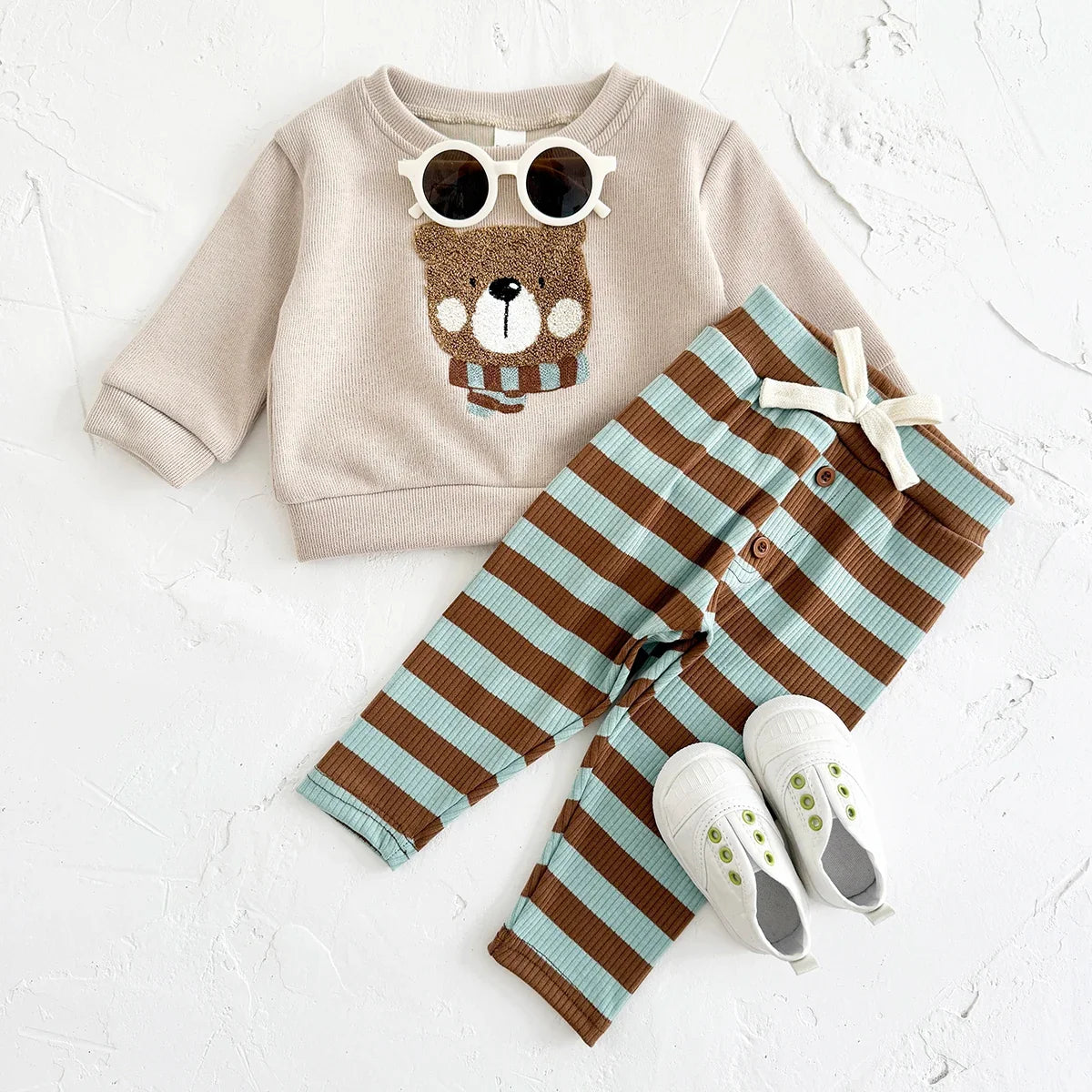 Fuzzy Bear Top Pants Set
