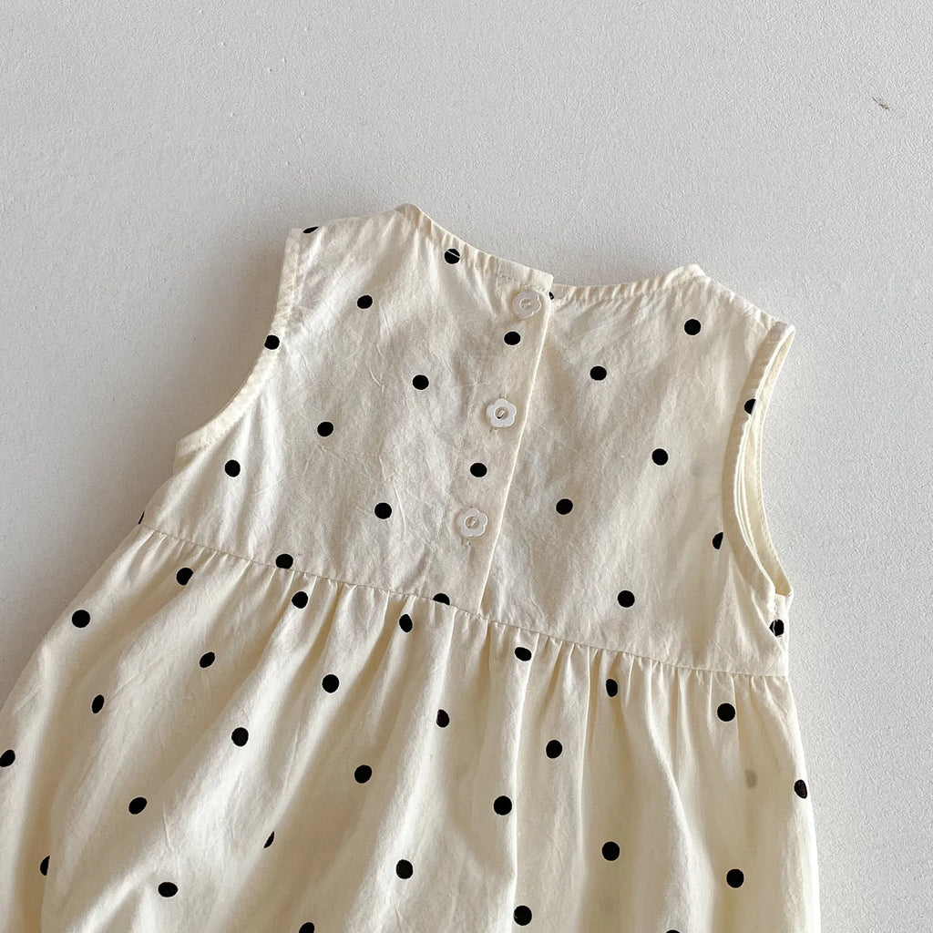 Polka Dot Ribbon Romper