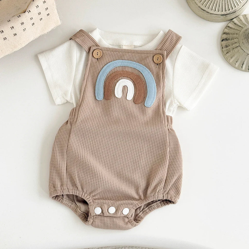 Waffle Rainbow Romper Set