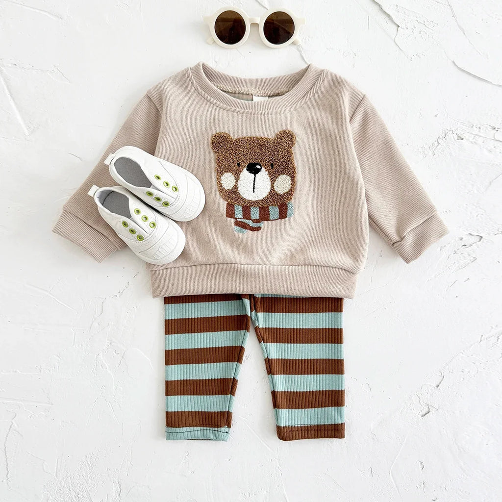 Fuzzy Bear Top Pants Set