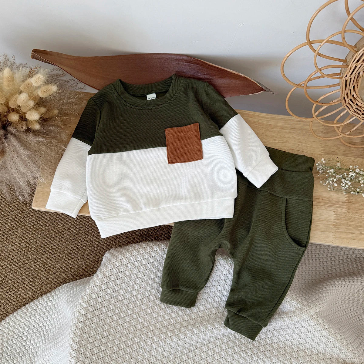 Green Splicing Sports Set