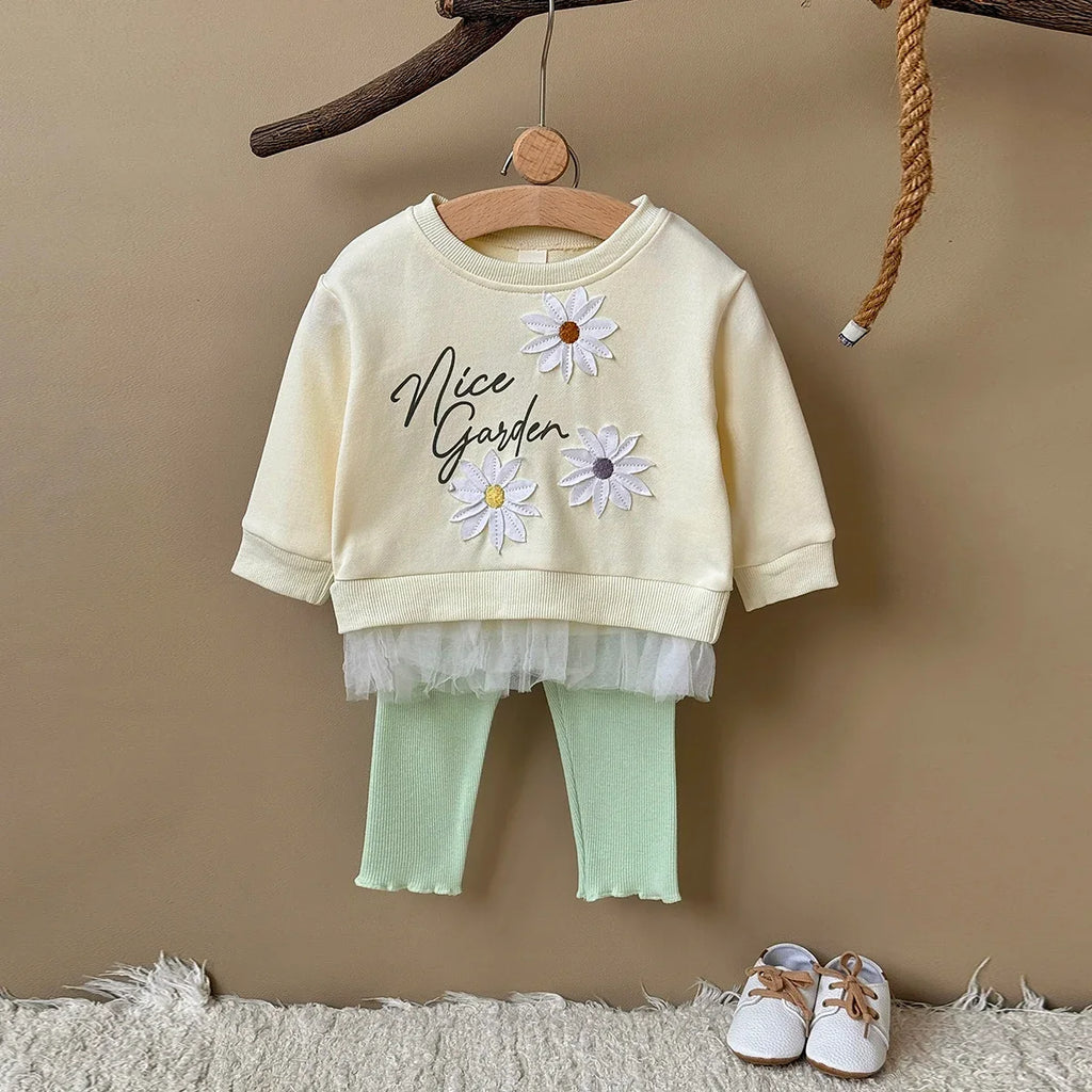 Flower Embroidery Lace Hem Set
