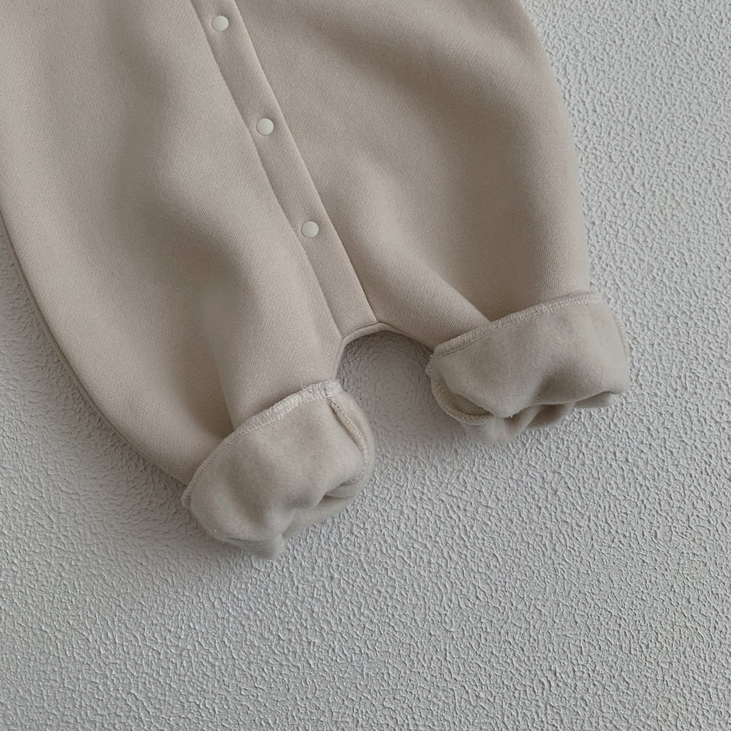 Teddy Bear Patch Hoodie Jumpsuit