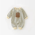 Spring Striped Cartoon Baby Onesie