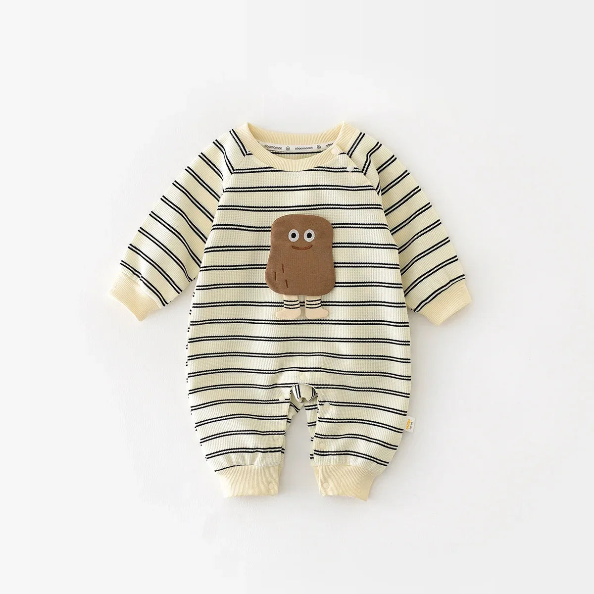 Spring Striped Cartoon Baby Onesie