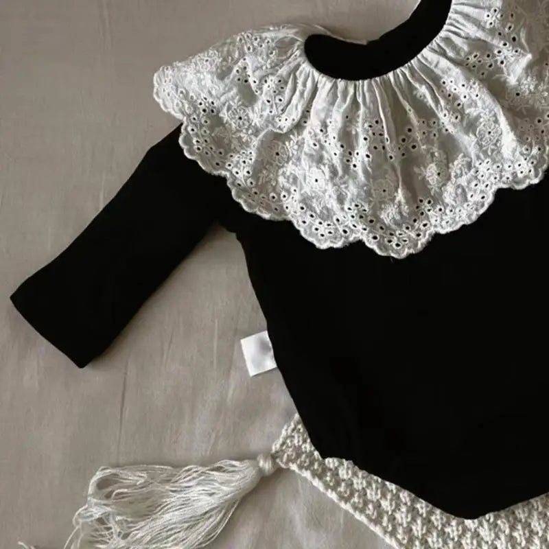 Eyelet Collar Romper