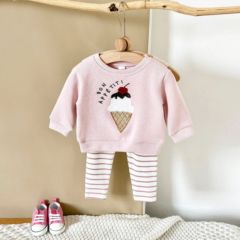 Cherry Ice Cream Stripe Set