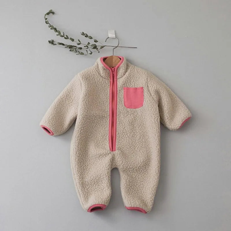 Fleece Patchwork Jumpsuit Outwear