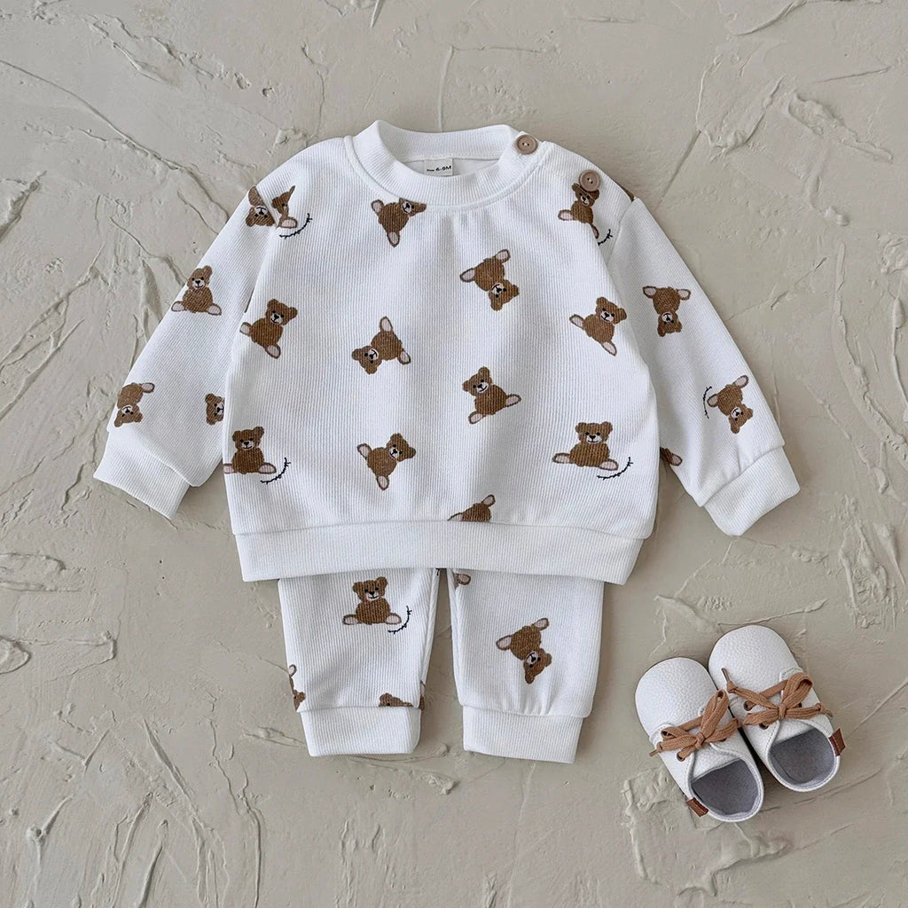 Little Bear Full Print Pants Set