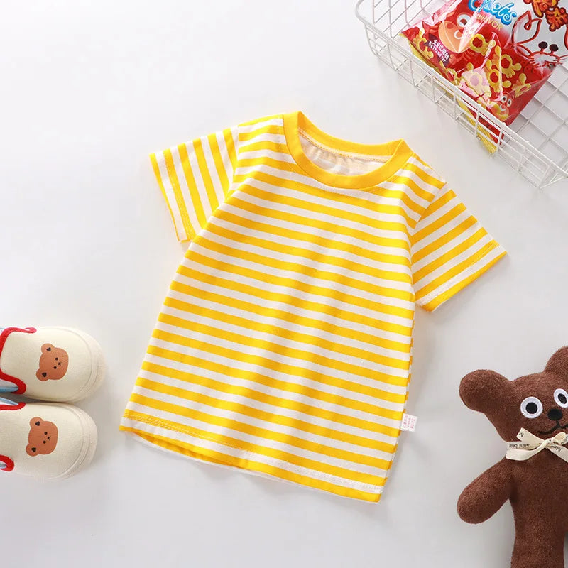 Stripe Basic Cotton T Shirt