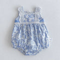 Printed Lace Shoulder Romper