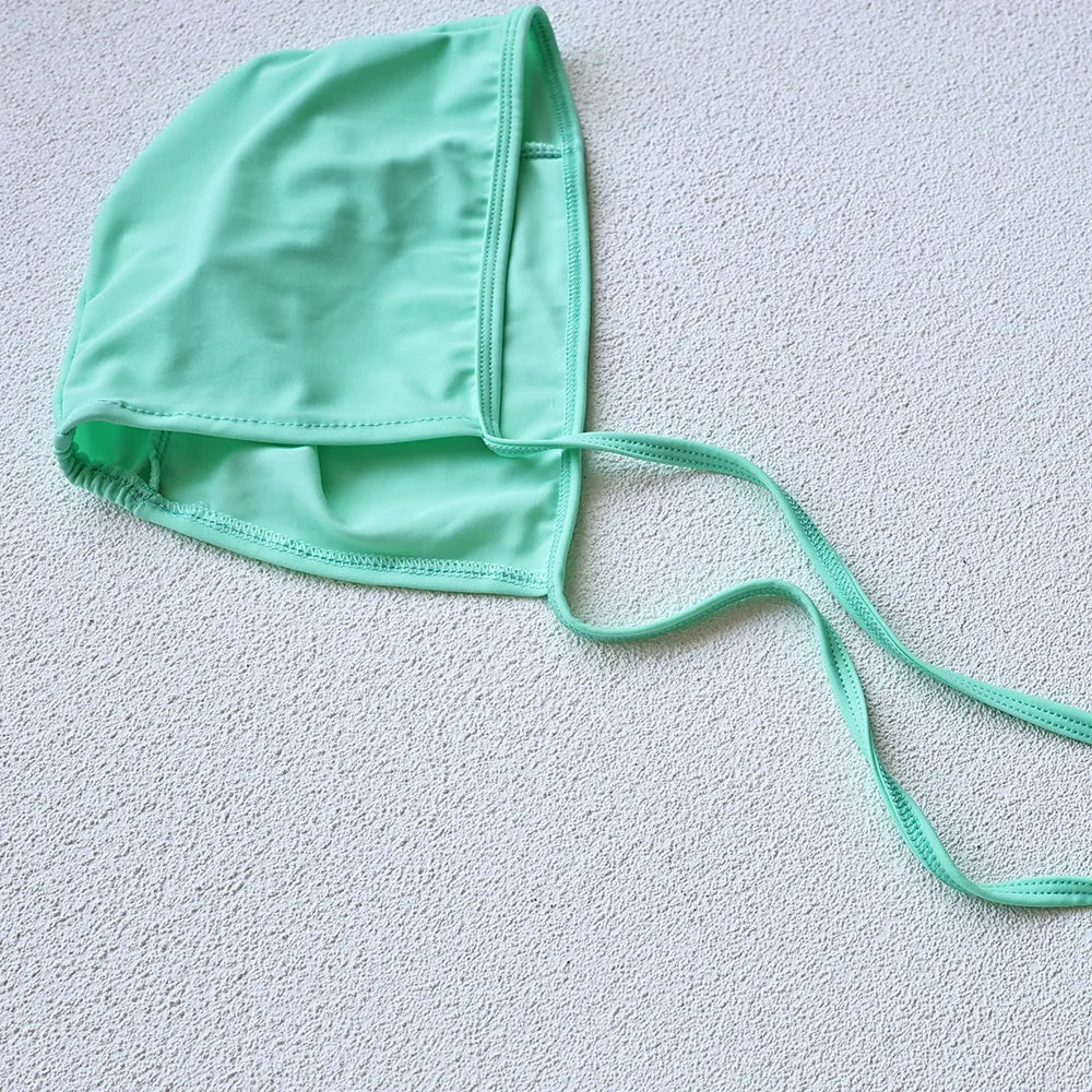 Girls Puff Sleeve 2 Pcs Swimsuit