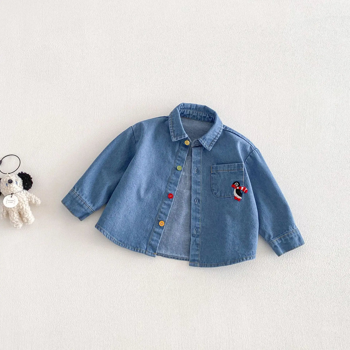 Embroidered Button Up Denim Shirt