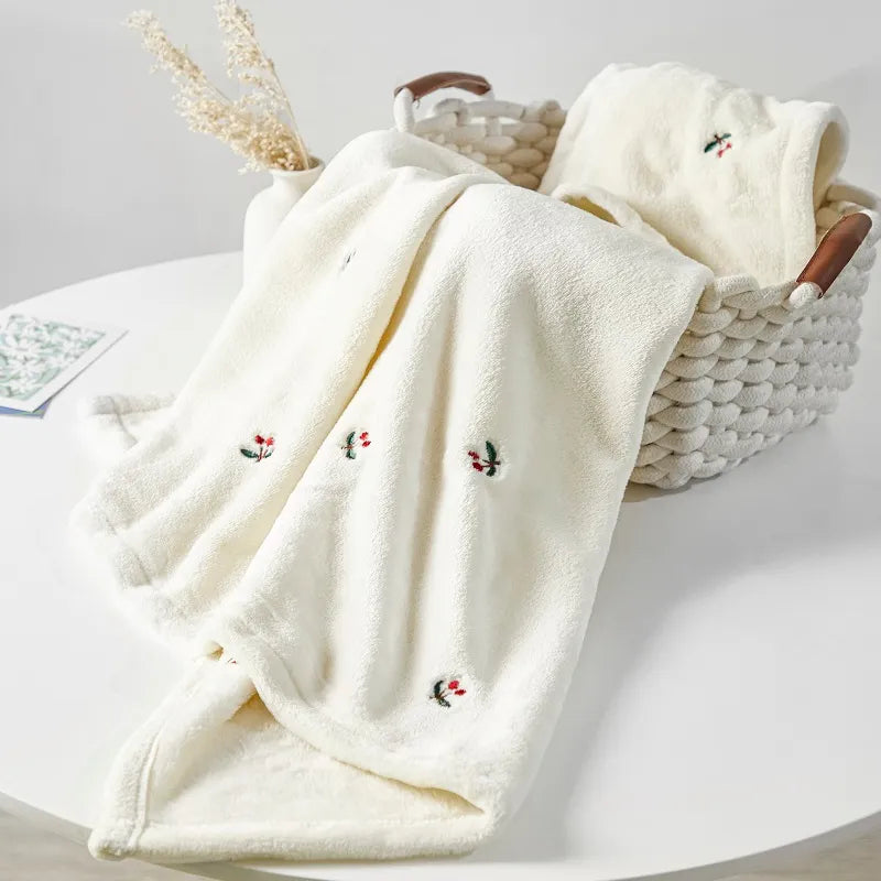 Snuggle Warm Baby Blanket with Embroidery Detail