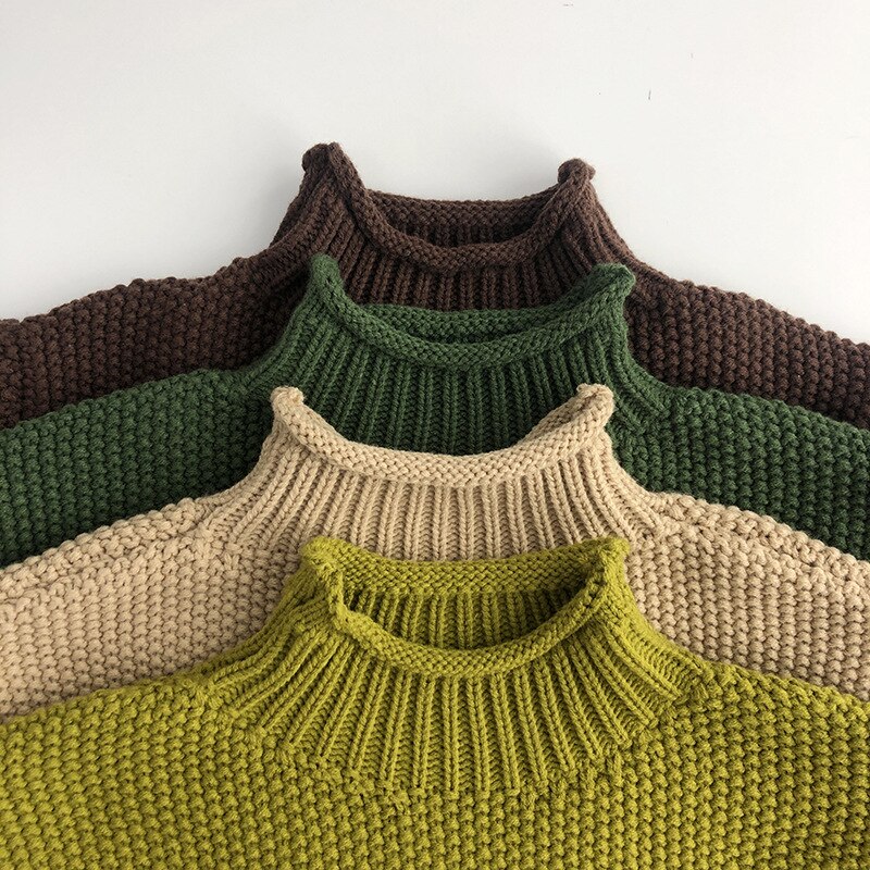 Solid High Neck Sweater