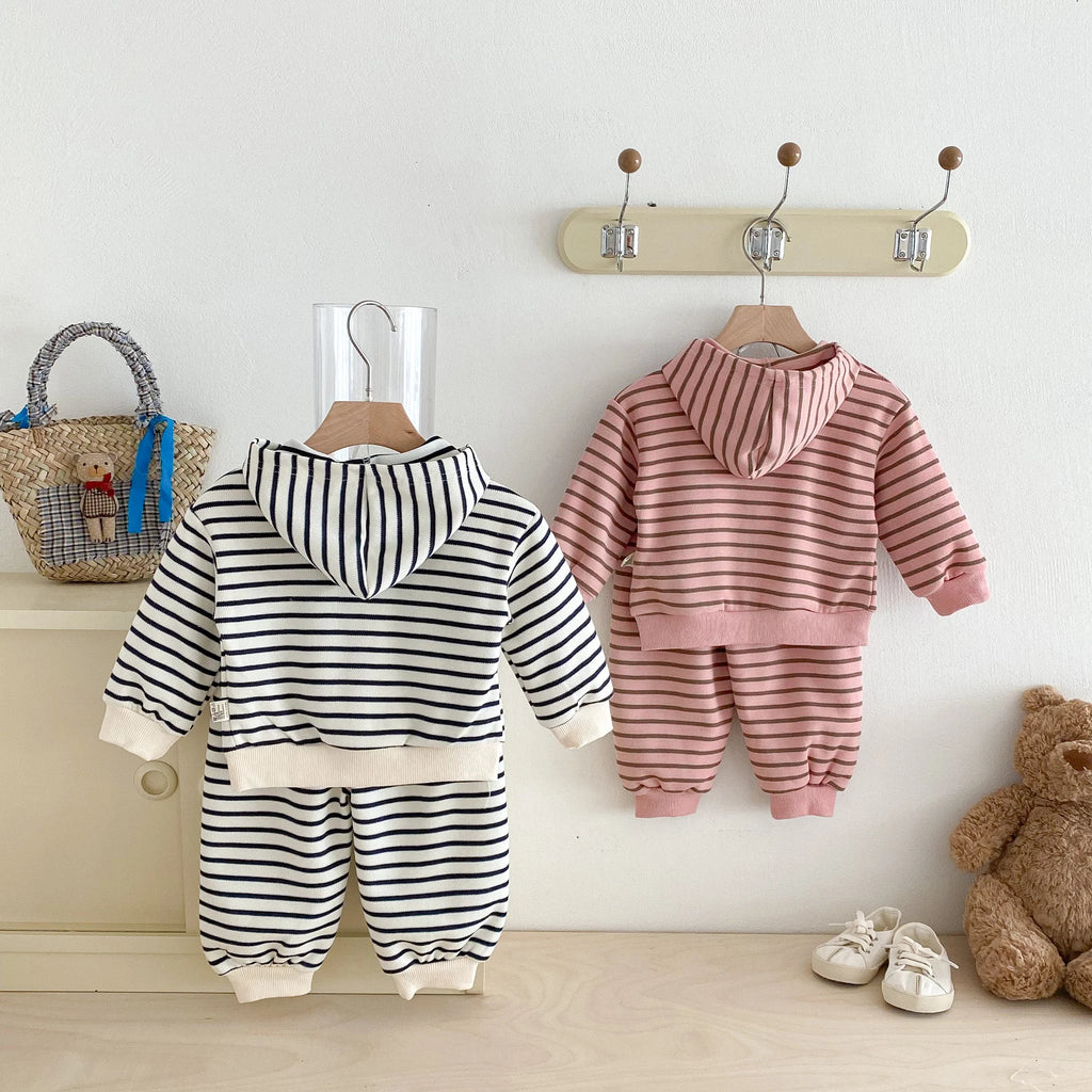 Striped Hoodie Jogger Set