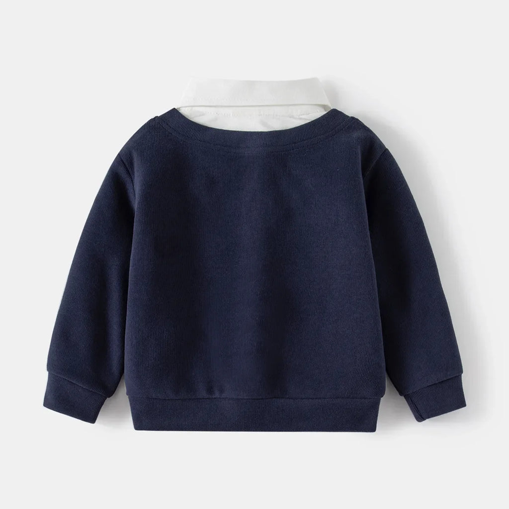 Faux Shirt Neck Sweatshirt