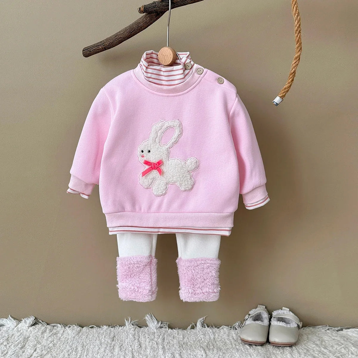Plush Bunny Rabbit Sweater Set