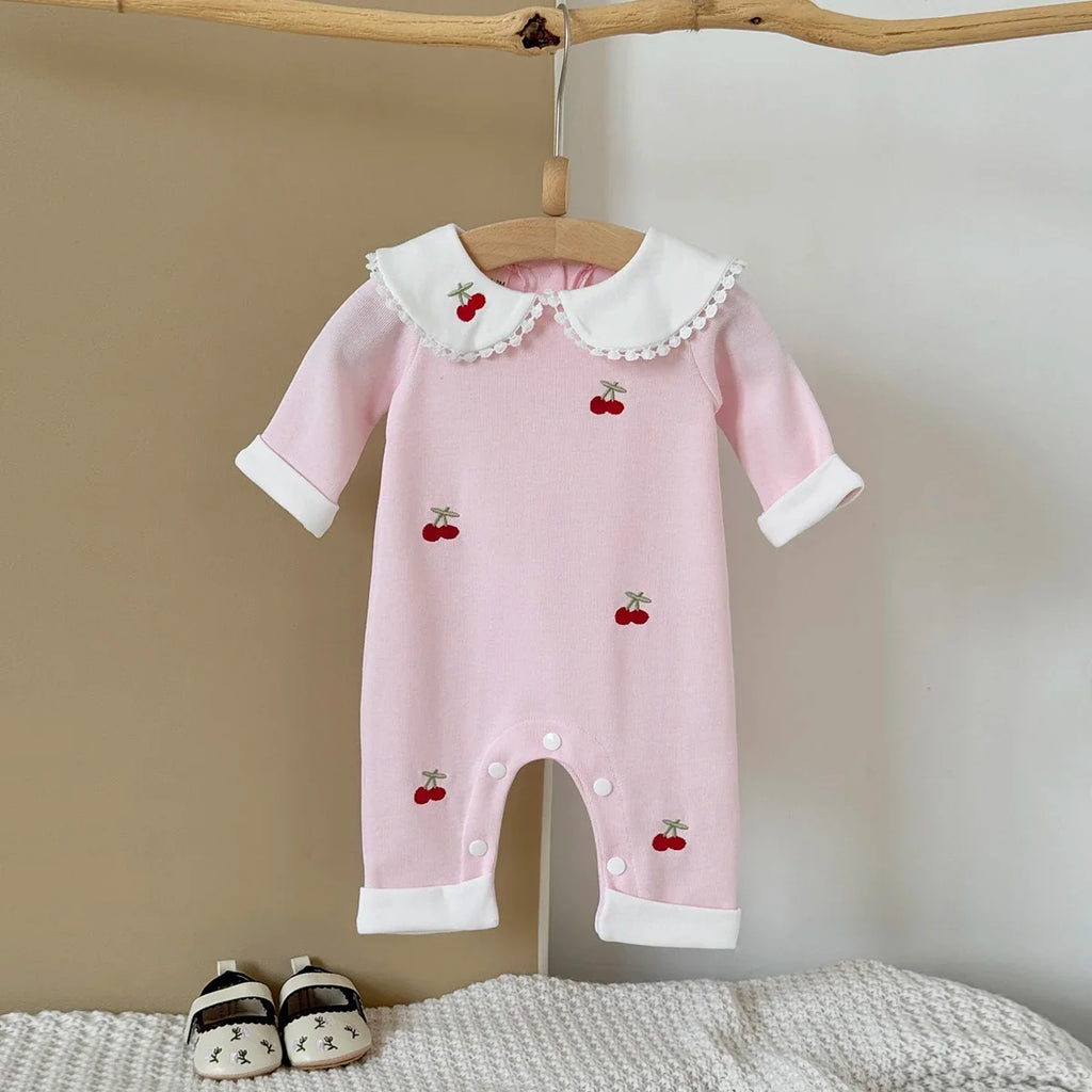 Pink Cherry Print Jumpsuit