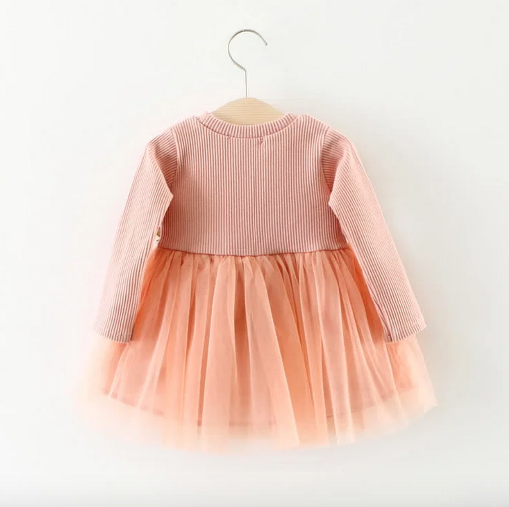 Long Sleeve Cotton Party Tulle Dress