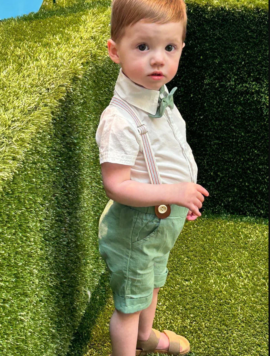 Suspender Shorts & Romper Suit Set