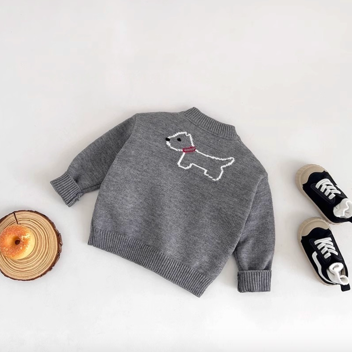 Jacquard Puppy Dog Cardigan