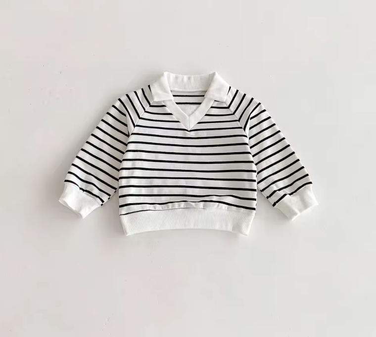 Striped Polo Sweatshirt