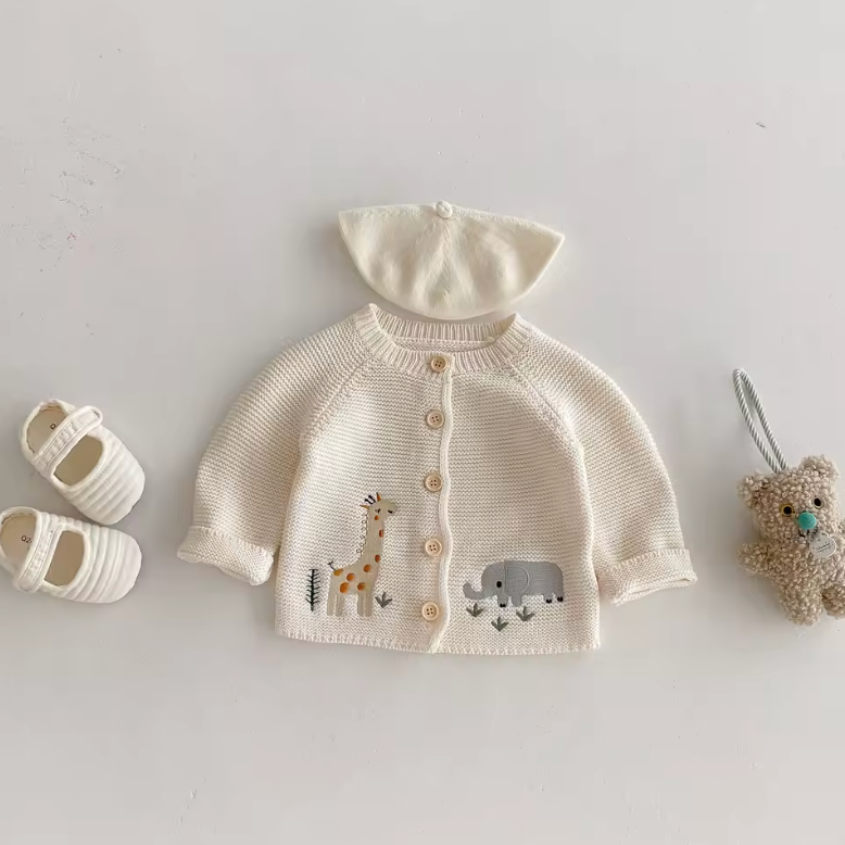 Animal Embroidery Sweater Cardigan