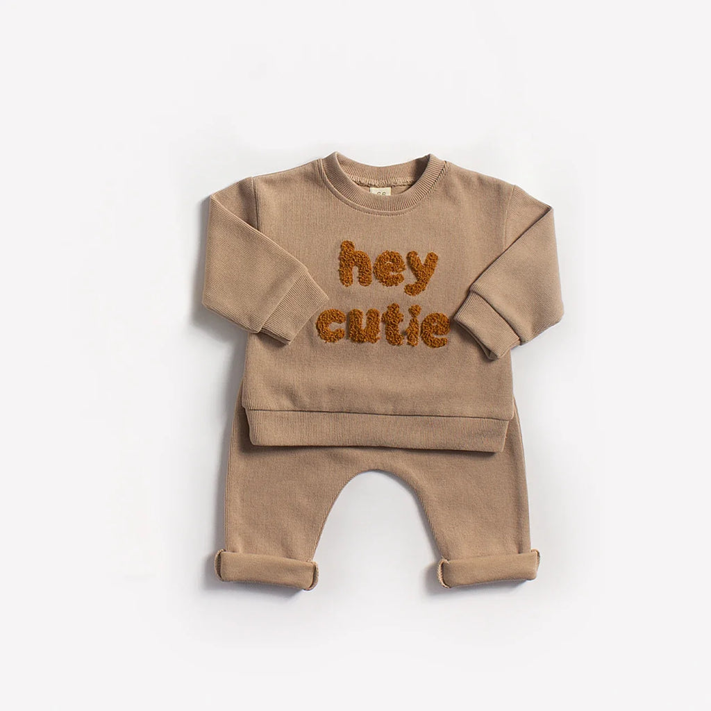 Fuzzy Print Jogger Set