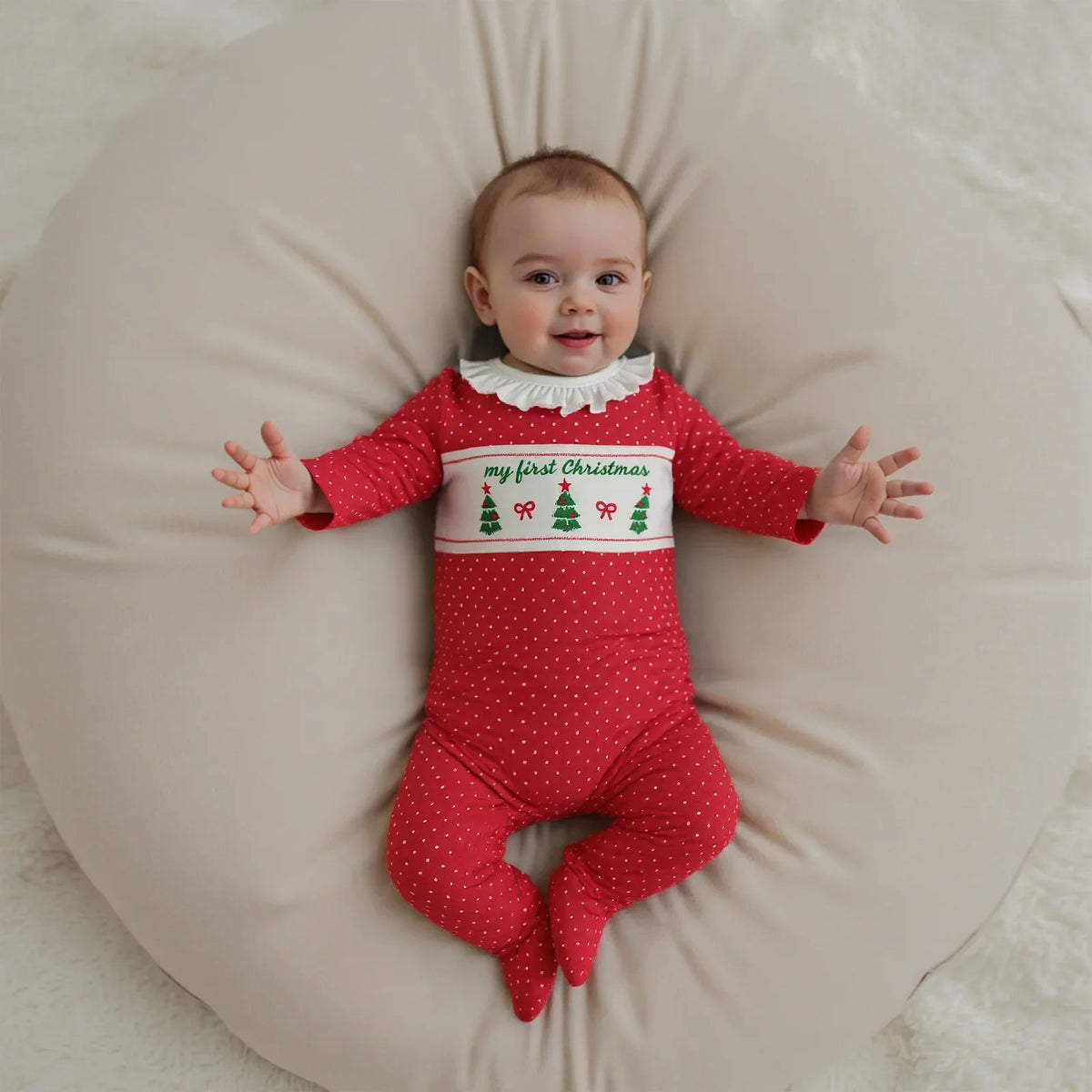 Polka Dot Christmas Tree Romper