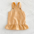 Yellow Floral Embroidery Suspender Dress