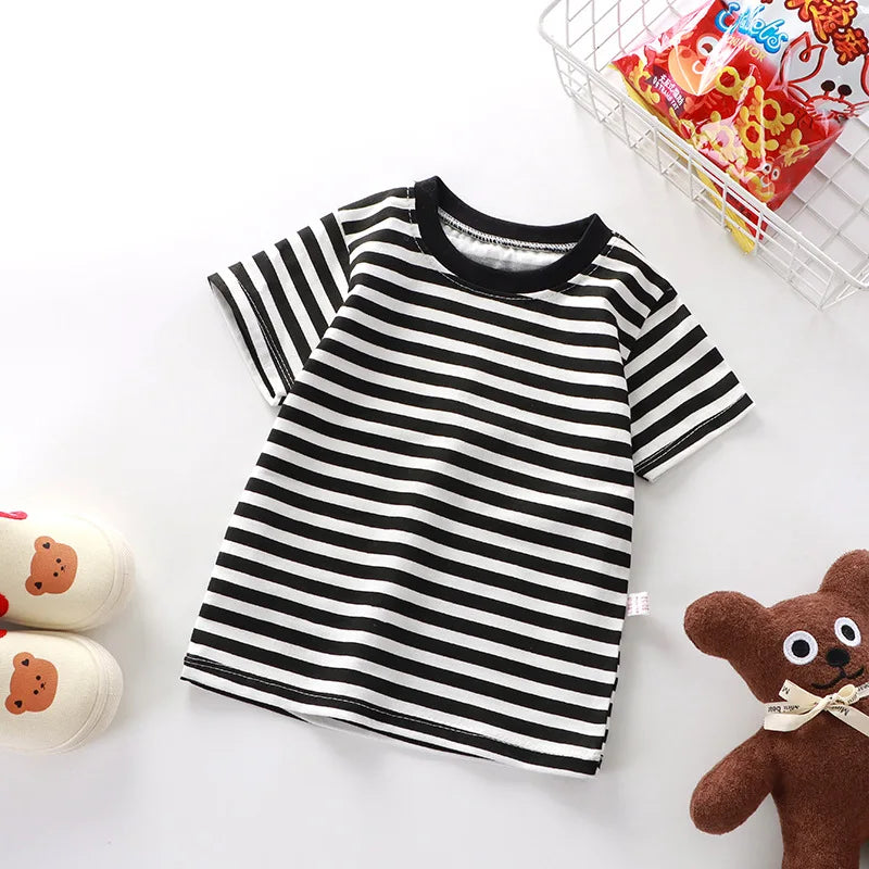 Stripe Basic Cotton T Shirt