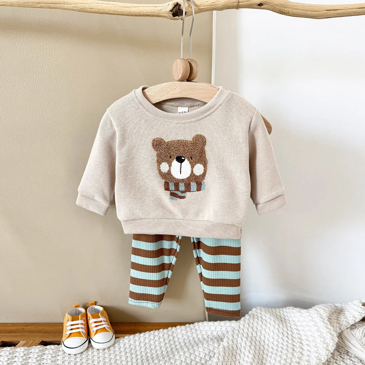 Fuzzy Bear Top Pants Set