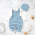Knitted Newborn Jumpsuit w/Hat Set. 2Pcs
