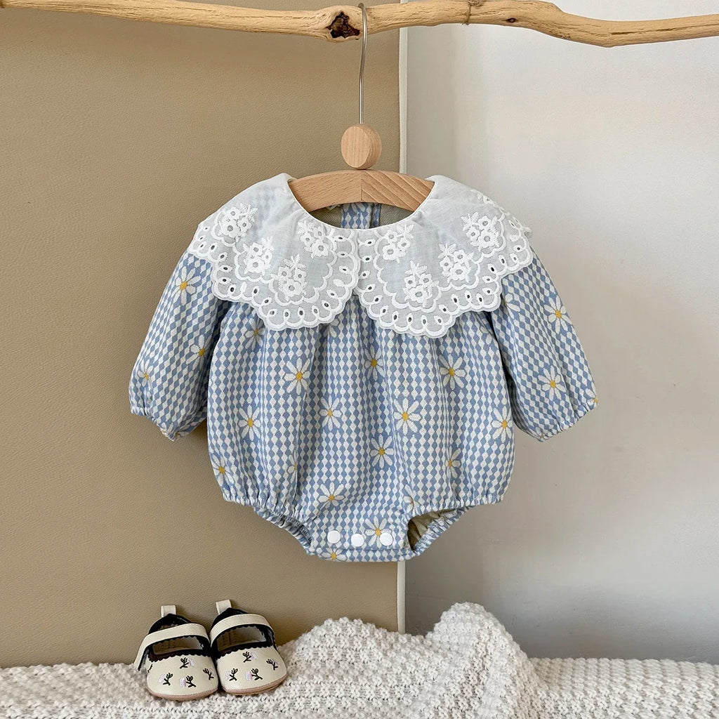 Lace Floral Doll Collar Romper