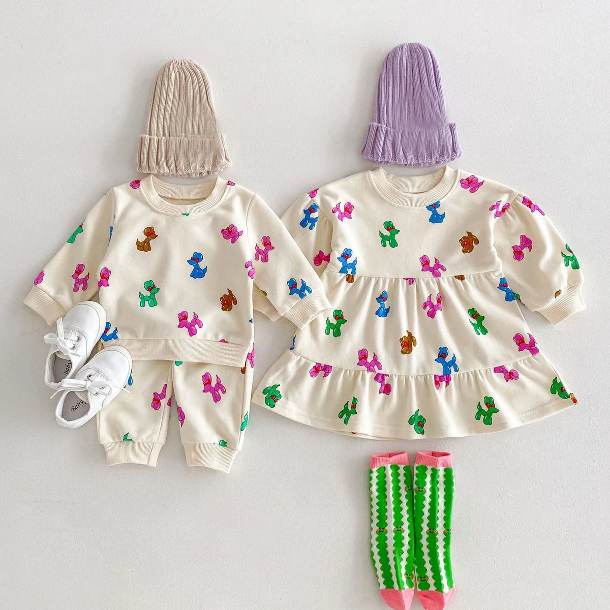 Siblings Dog Print Outfit