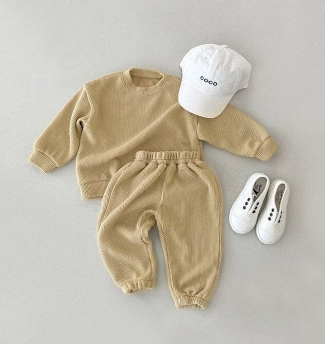 Solid Color Tracksuit Set