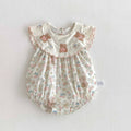 Little Bear Embroidery Collar Romper