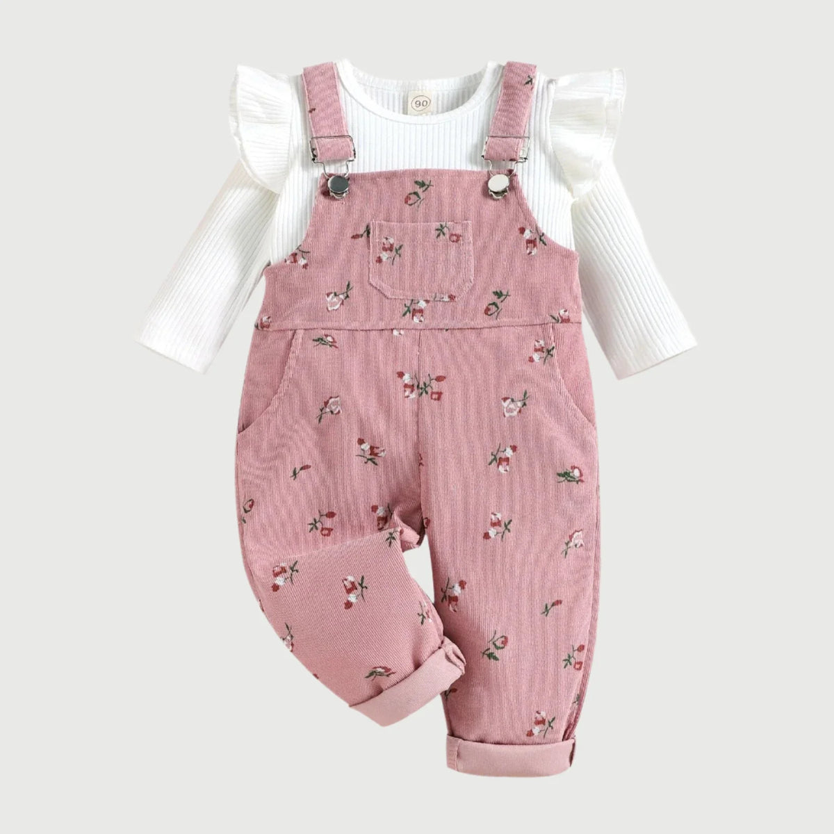 Floral Print Suspender Jumpsuit Set