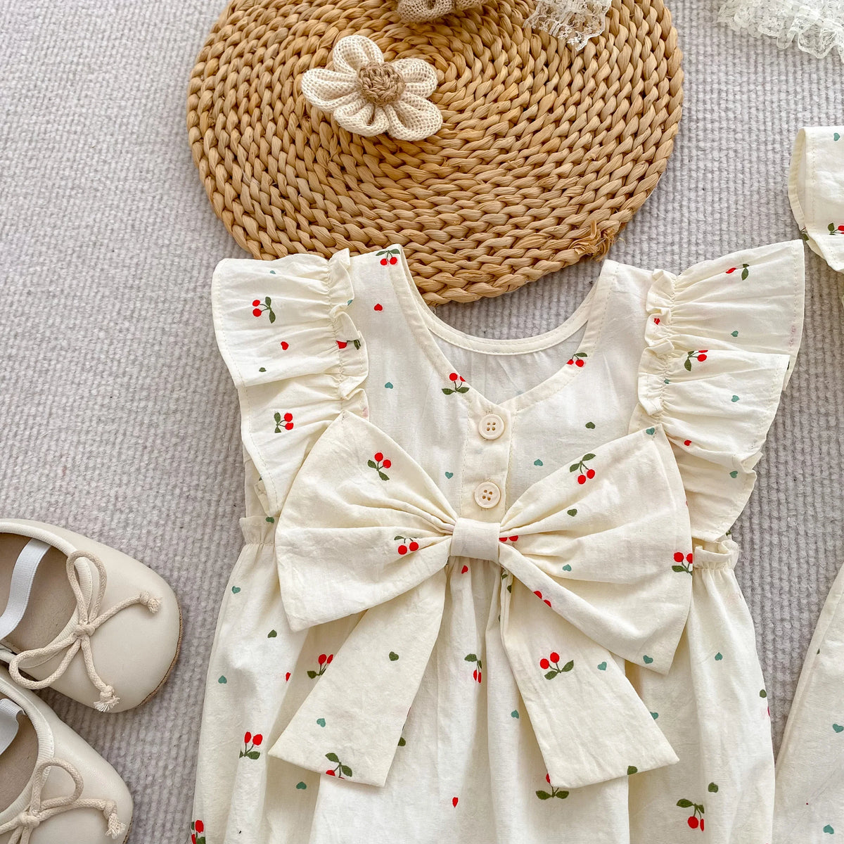 Sister Cherry Print Outfit