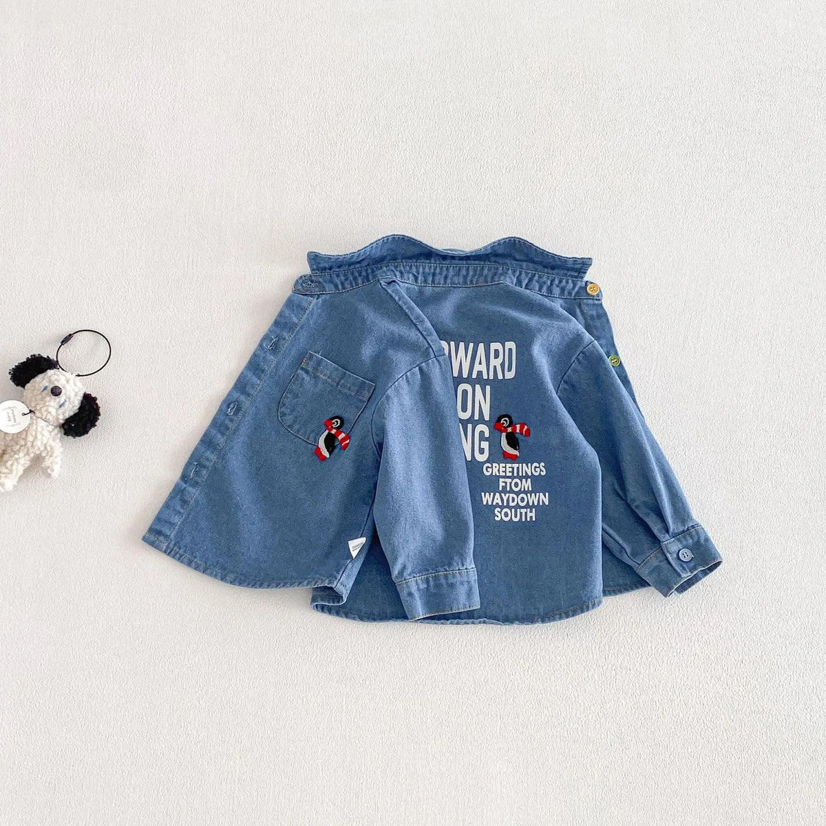 Embroidered Button Up Denim Shirt