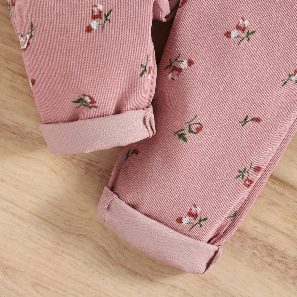 Floral Print Suspender Jumpsuit Set