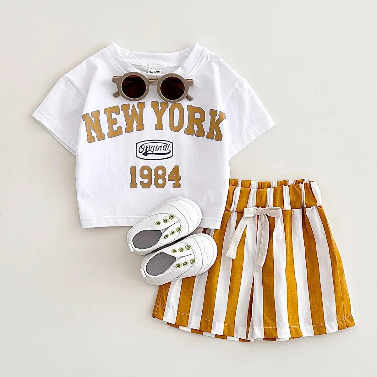 New York Striped Shorts Set