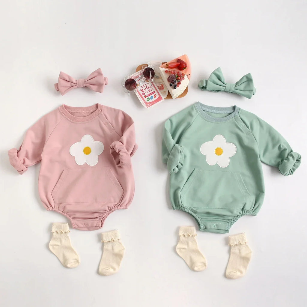 Flower Long Sleeve Onesie