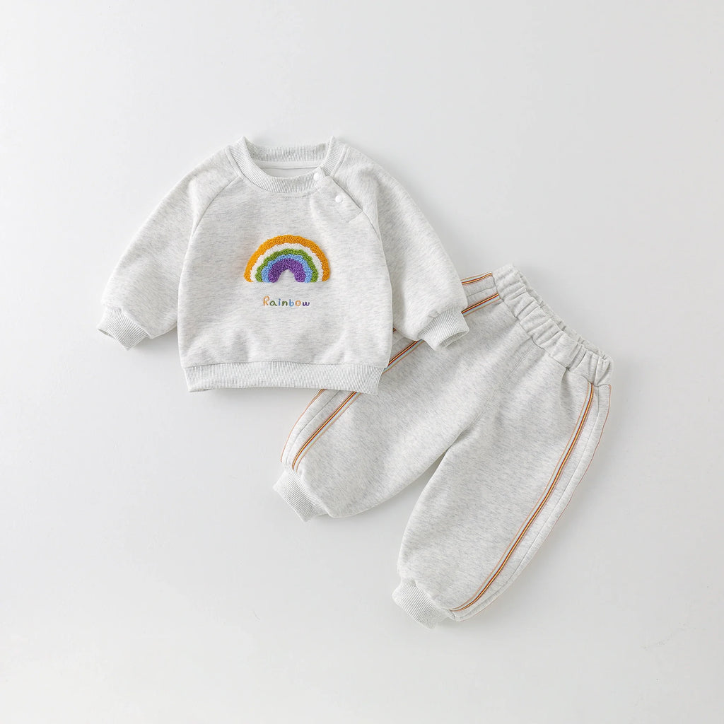 Rainbow Embroidery Jogger Set