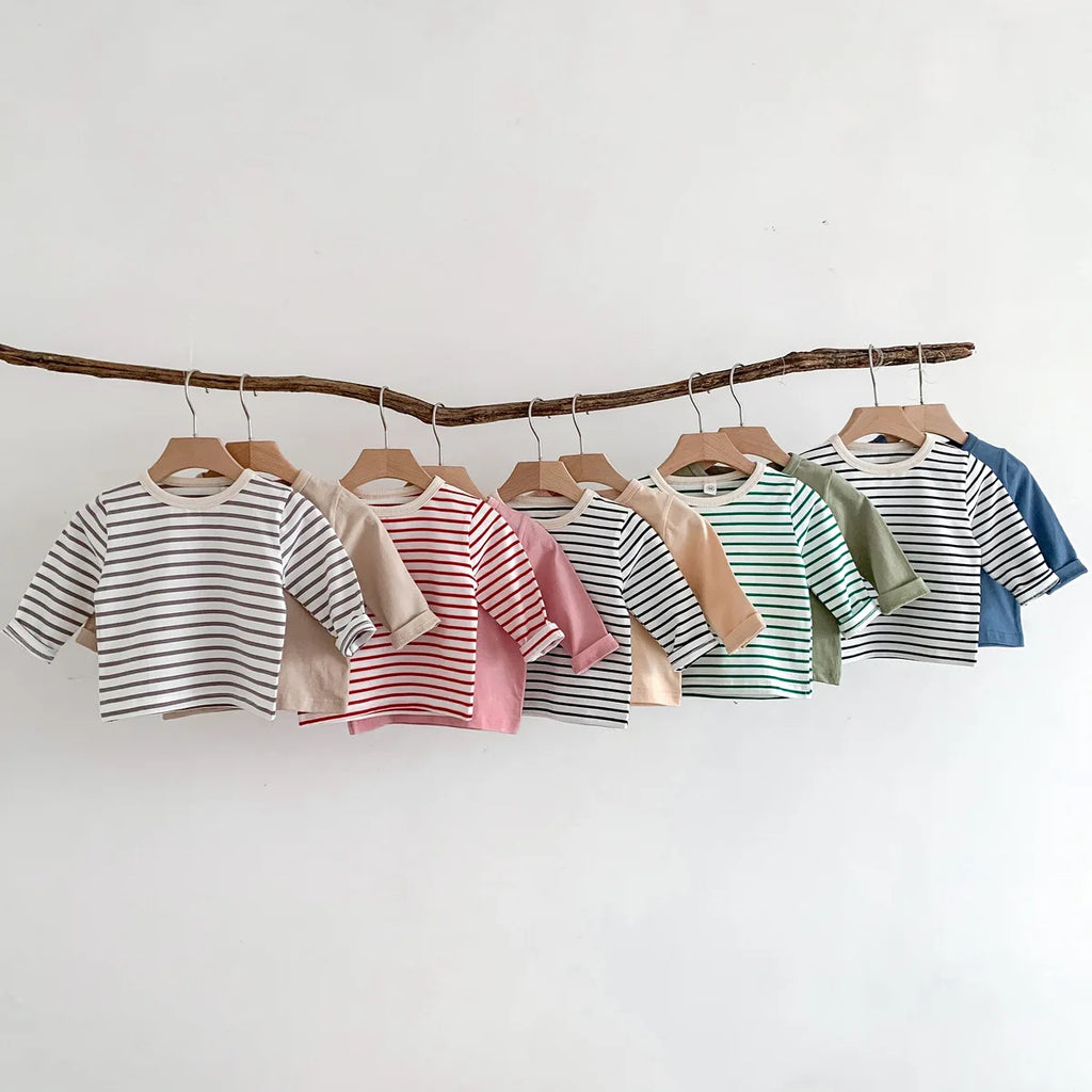 Long Sleeve Striped Top Tees