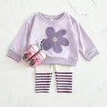 Purple Stripe Floral Set
