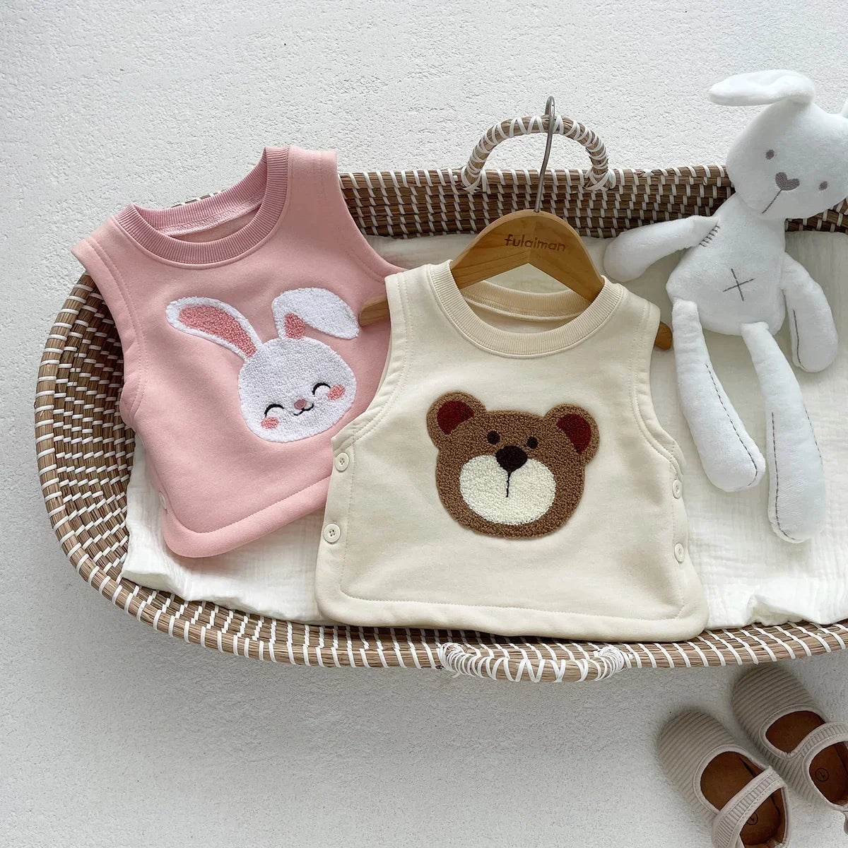 Bear Rabbit Prints Vest Top