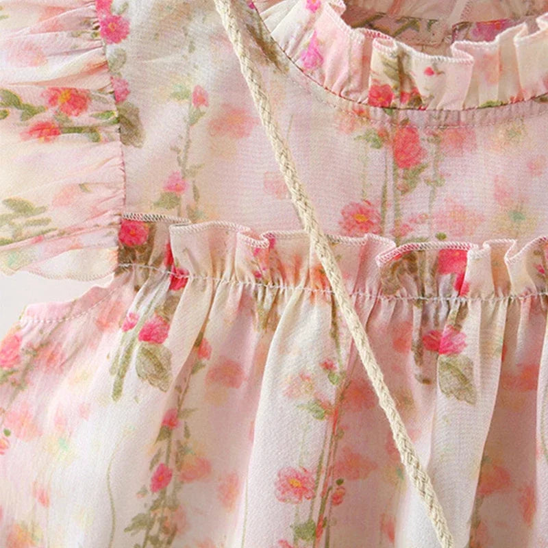 Floral Print Dress with Bag